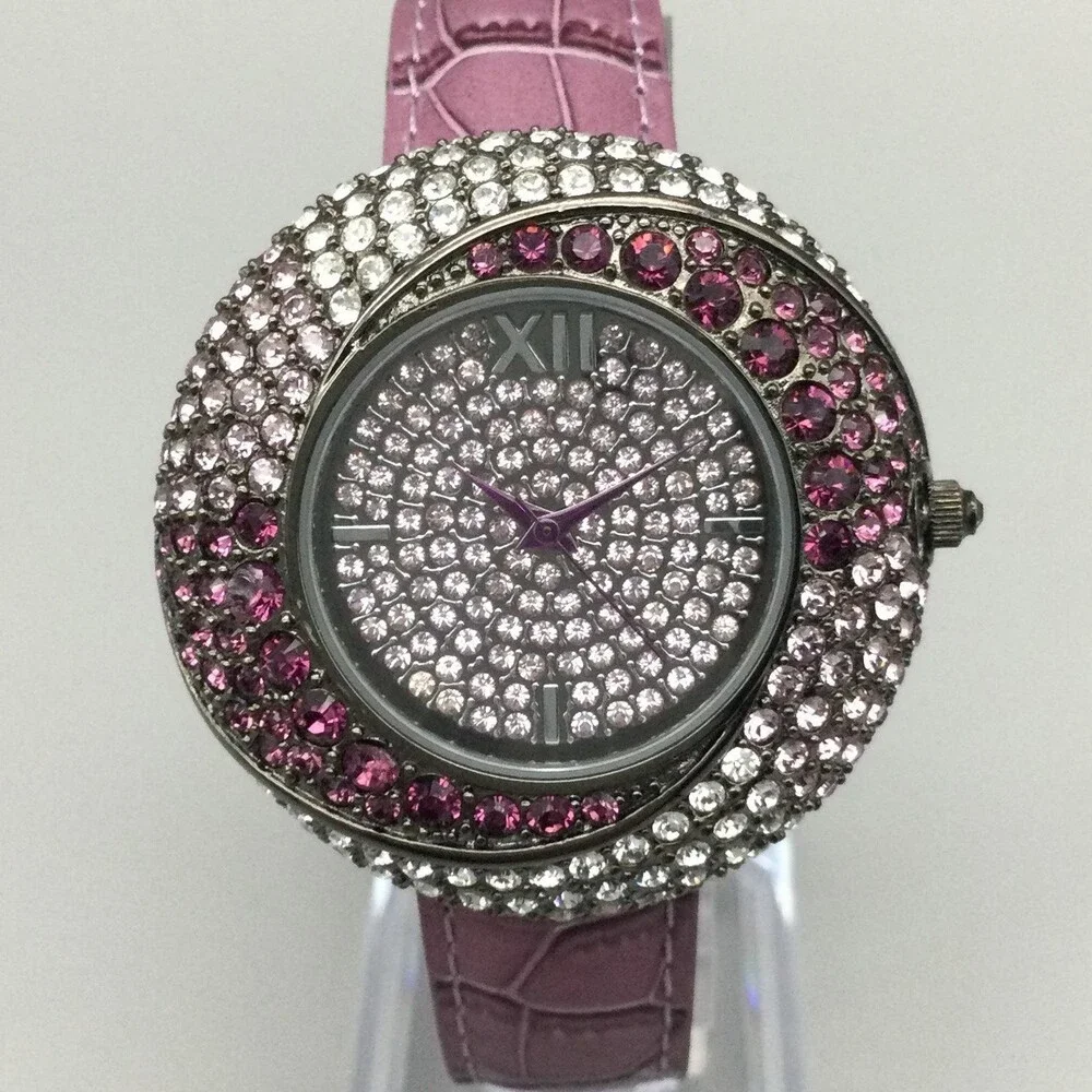 Adrienne Couture Womens Watch 41mm Pink Silver Tone Limited Edition New Battery